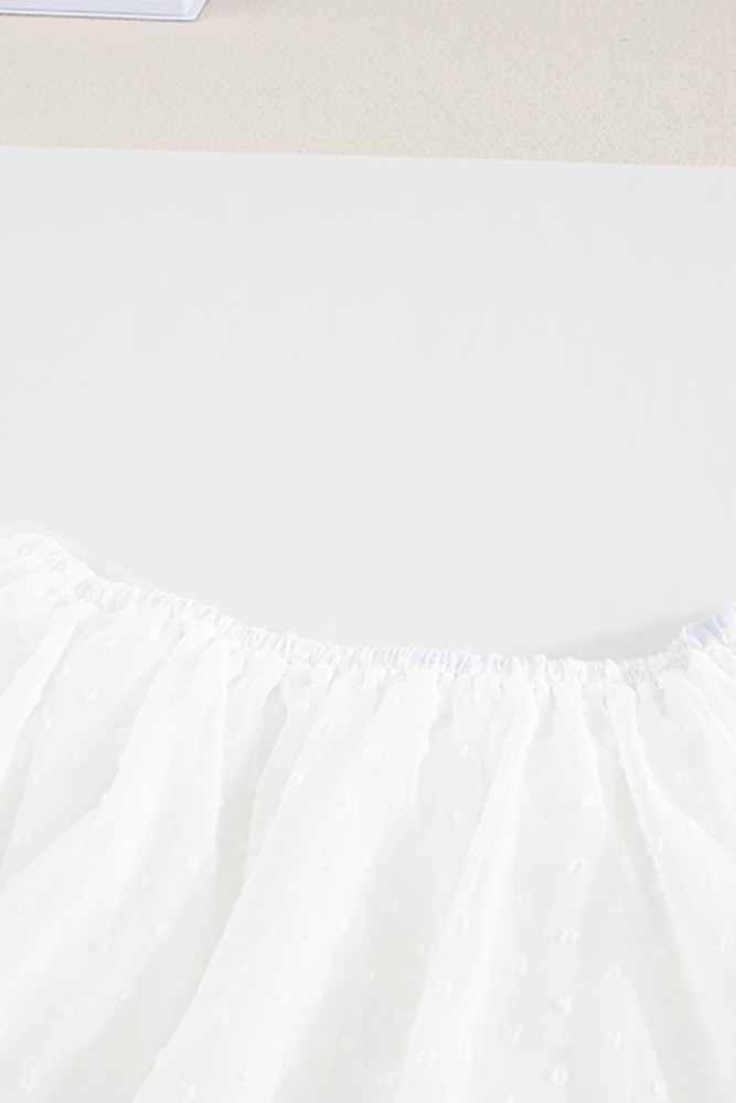 White/Black/Rust Red/Sky Blue/Yellow/Green Off Shoulder Ruffle Swiss Dot Maxi Dress