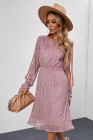Crew Neck Sequin Split Sleeve Midi Dress