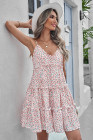 Summer V Neck Smocked Swing Cami Floral Dress