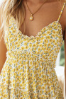 Summer V Neck Smocked Swing Cami Floral Dress