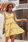 Summer V Neck Smocked Swing Cami Floral Dress