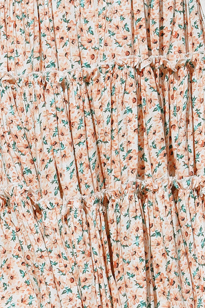 Summer V Neck Smocked Swing Cami Floral Dress