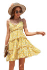 Summer V Neck Smocked Swing Cami Floral Dress