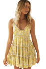 Summer V Neck Smocked Swing Cami Floral Dress
