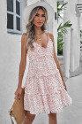 Summer V Neck Smocked Swing Cami Floral Dress