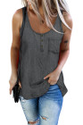 Sleeveless Tops Denim Bust Pocket Tank Top