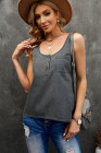 Sleeveless Tops Denim Bust Pocket Tank Top