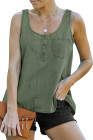 Sleeveless Tops Denim Bust Pocket Tank Top