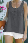 Sleeveless Tops Denim Bust Pocket Tank Top
