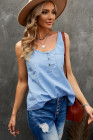 Sleeveless Tops Denim Bust Pocket Tank Top