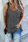 Sleeveless Tops Denim Bust Pocket Tank Top