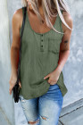 Sleeveless Tops Denim Bust Pocket Tank Top