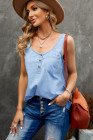 Sleeveless Tops Denim Bust Pocket Tank Top