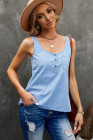 Sleeveless Tops Denim Bust Pocket Tank Top