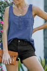Sleeveless Tops Denim Bust Pocket Tank Top