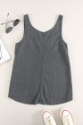 Sleeveless Tops Denim Bust Pocket Tank Top