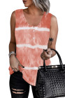 Tie-dye Print Button Front Tank Top