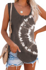 Tie-dye Print Button Front Tank Top