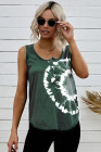 Tie-dye Print Button Front Tank Top