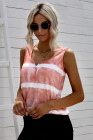 Tie-dye Print Button Front Tank Top