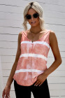 Tie-dye Print Button Front Tank Top