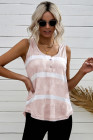Tie-dye Print Button Front Tank Top
