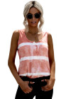 Tie-dye Print Button Front Tank Top