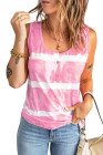Tie-dye Print Button Front Tank Top