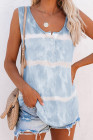 Tie-dye Print Button Front Tank Top