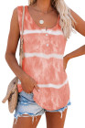 Tie-dye Print Button Front Tank Top