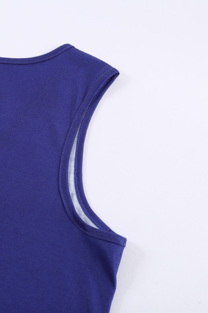 Tie-dye Print Button Front Tank Top