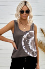 Tie-dye Print Button Front Tank Top
