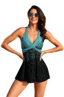 Silindashop Dot Print Halterneck Tankini Swimwear Set