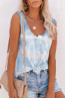 Tie-dye Print Button Front Tank Top