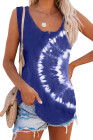 Tie-dye Print Button Front Tank Top