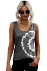 Tie-dye Print Button Front Tank Top