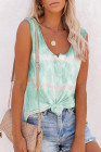 Tie-dye Print Button Front Tank Top