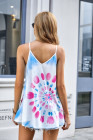 Tie Dye Strappy Crossed Neckline Tank Top