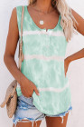 Tie-dye Print Button Front Tank Top