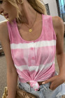 Tie-dye Print Button Front Tank Top