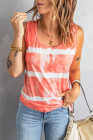 Tie-dye Print Button Front Tank Top