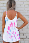 Tie Dye Strappy Crossed Neckline Tank Top