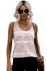 Tie-dye Print Button Front Tank Top