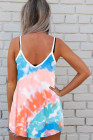 Tie Dye Strappy Crossed Neckline Tank Top