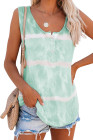 Tie-dye Print Button Front Tank Top