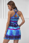 Stripe Abstract Print 3pcs Swimsuit with Cover Up