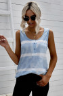 Tie-dye Print Button Front Tank Top