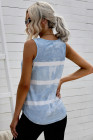 Tie-dye Print Button Front Tank Top