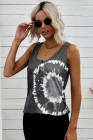 Tie-dye Print Button Front Tank Top