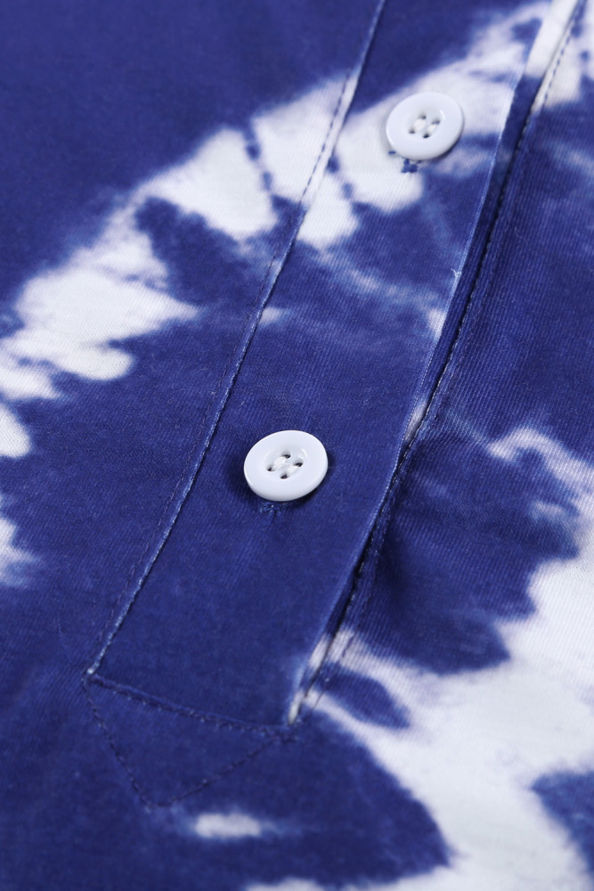 Tie-dye Print Button Front Tank Top